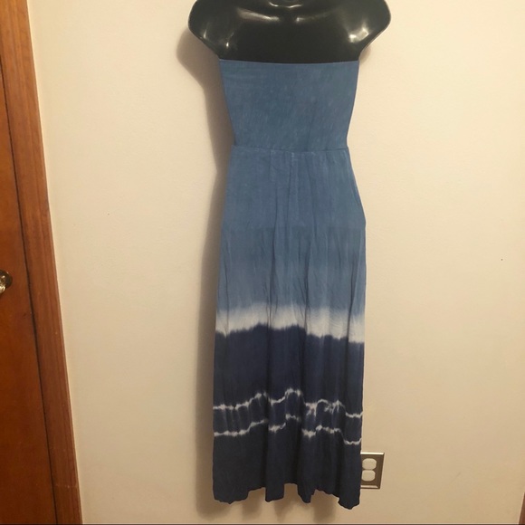 Lucky Brand XS ombré blue tie dye maxi tube dress - Picture 7 of 7